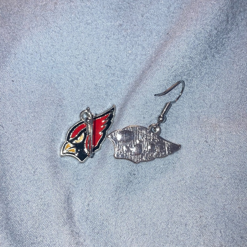 Arizona Cardinals Red Cardinal Head Dangle Earrings